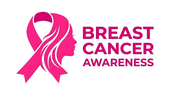 Breast cancer awareness ribbon pink symbol for support and research