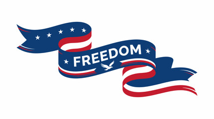 Patriotic ribbon banner, American flag design, freedom symbol, vector graphics © MSTLUCKY