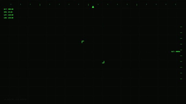 Tactical Night Vision HUD Overlay on Black Background
