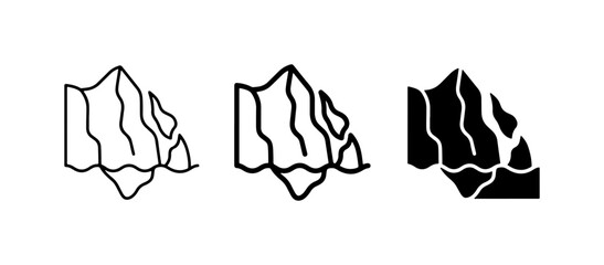 Iceberg Icons Set, Cold Climate Symbols, Arctic Landscape Graphics © AbKuddus