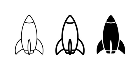 Rocket Ship Icons, Space Exploration Vector Set, Futuristic Launch Symbols, Sci-Fi Adventure Graphics © Helal