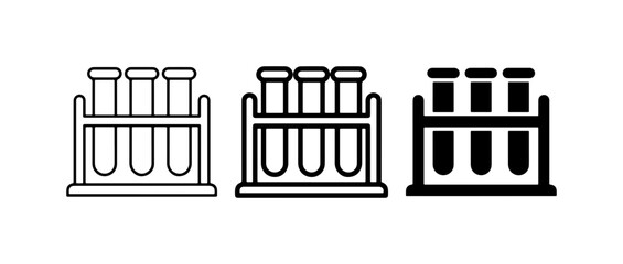 Obraz premium Test Tube Icons, Laboratory Glassware Set, Scientific Research Equipment Vector Graphics