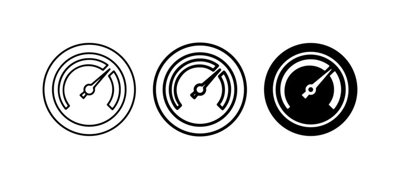 Speedometer Icons, Gauge Symbols, Performance Meter Set, Vector Graphics