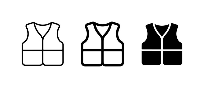 Life Vest Icons, Safety Vest Graphics, Personal Flotation Device Symbols