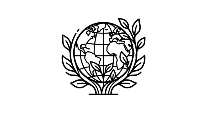Earth with leaves and branches growing.