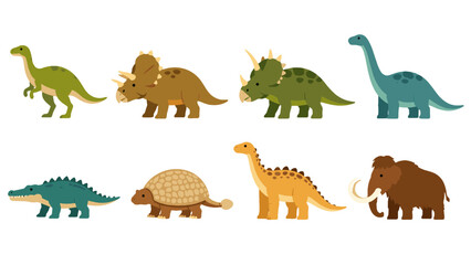 Cartoon prehistoric animal character set on white background © icon_art