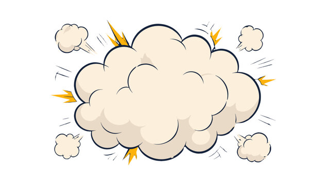 Cartoon dust cloud puff with comic smoke explosion effect