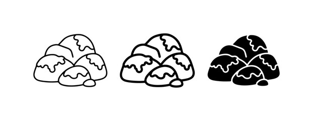 Pile of Rocks Vector Icons, Stone Stack Graphics, Boulder Group Illustrations © Faruk
