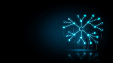 Fototapeta premium Illuminated digital network structure symbolizing advanced technology, connectivity, and innovation.