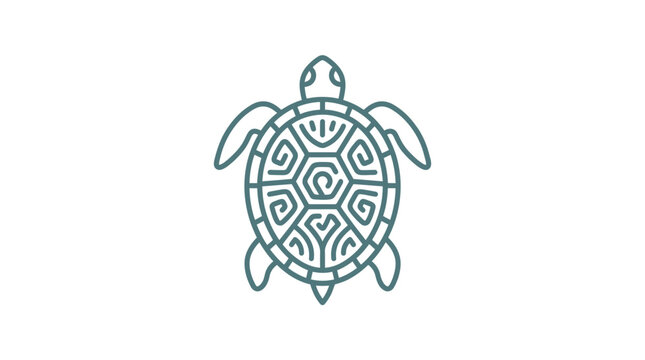 Turtle with decorative shell design.