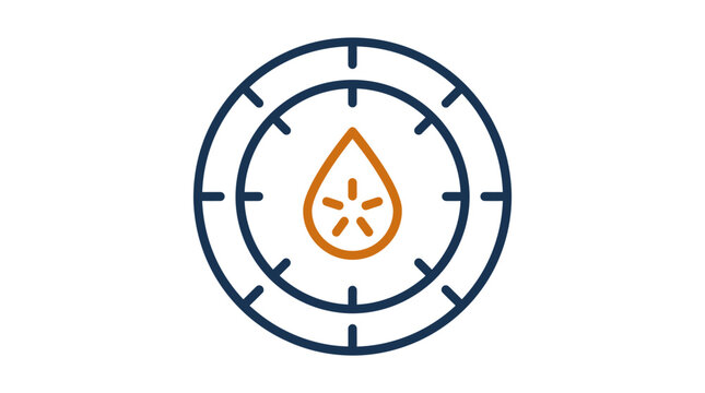 Water Droplet Icon with Asterisk.