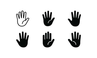 Fototapeta premium Human palm hand gesture icons set for voting and participation.