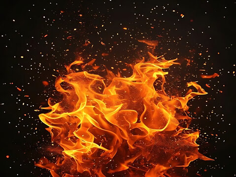 Vibrant abstract digital flame animation artwork.
