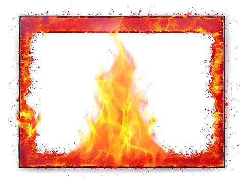 Vibrant flame burning against dark background.