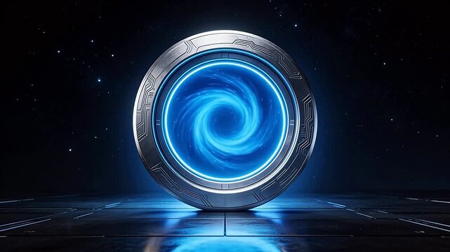 Futuristic portal in space