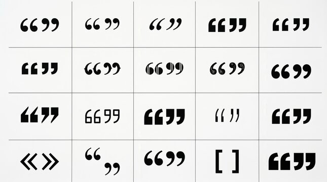 Collection of quotation marks and punctuation symbols