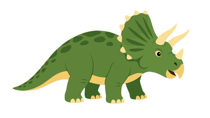 Cute green triceratops cartoon dinosaur vector illustration © icon_art