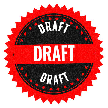 Red draft stamp with bold text