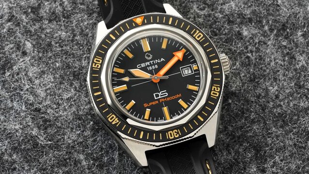 Certina DS Super PH2000M, Luxury Swiss watch, wristwatch. watch on black