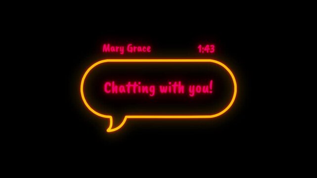 Neon Left Message Bubble Animation