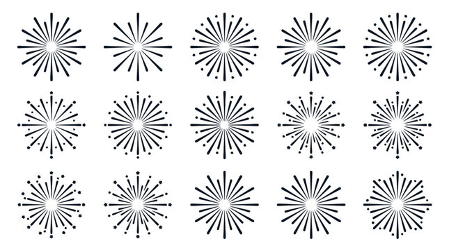 Collection of various burst shapes and designs.