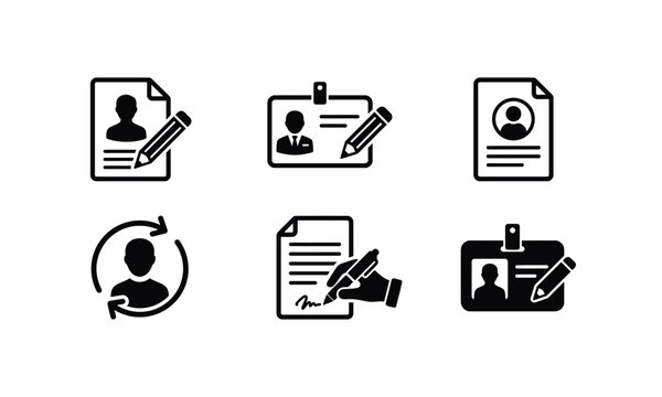 User identity profile card and document identification icon.