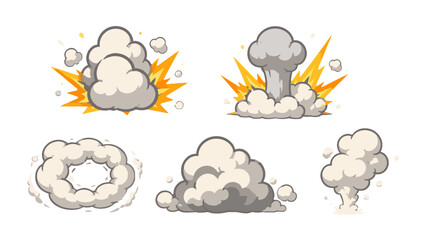 Cartoon smoke explosion and dust cloud effect set © Andrei