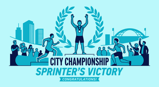 Triumphant Sprinter Celebrated with City Championship Laurel Wreath Award