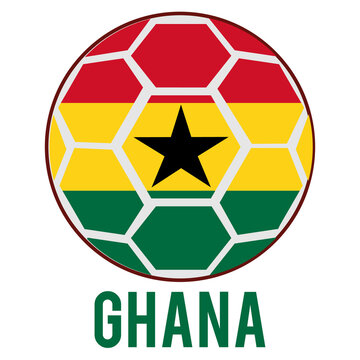 Ghana Flag on a Soccer Ball Design as a Participant of Soccer World Championship 2026