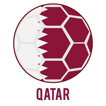 Qatar Flag on a Soccer Ball Design as a Participant of Soccer World Championship 2026
