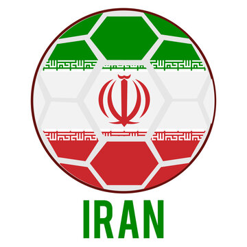 Iran Flag on a Soccer Ball Design as a Participant of Soccer World Championship 2026
