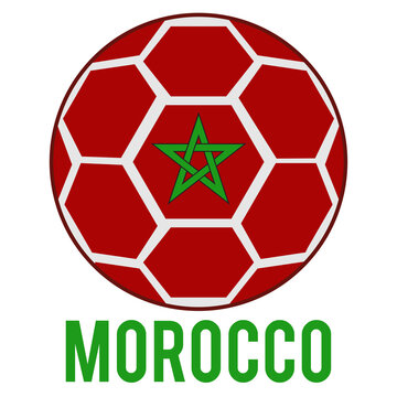 Morocco Flag on a Soccer Ball Design as a Participant of Soccer World Championship 2026