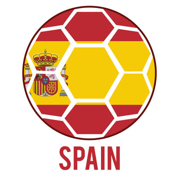 Spain Flag on a Soccer Ball Design as a Participant of Soccer World Championship 2026