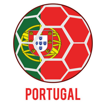 Portugal Flag on a Soccer Ball Design as a Participant of Soccer World Championship 2026