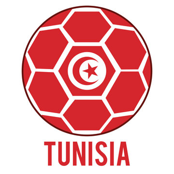 Tunisia Flag on a Soccer Ball Design as a Participant of Soccer World Championship 2026