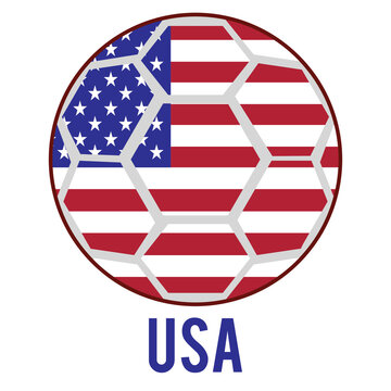 USA Flag on a Soccer Ball Design as a Participant of Soccer World Championship 2026