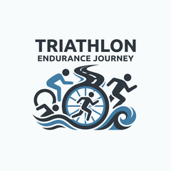 Fototapeta premium Triathlon Endurance Journey Abstract Sport Graphic Design Icon