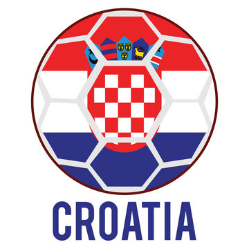 Croatia Flag on a Soccer Ball Design as a Participant of Soccer World Championship 2026