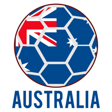 Australia Flag on a Soccer Ball Design as a Participant of Soccer World Championship 2026
