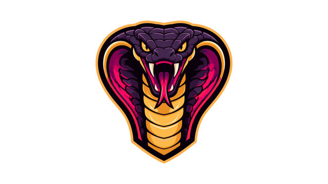 Cobra snake mascot emblem with hooded head vector illustration