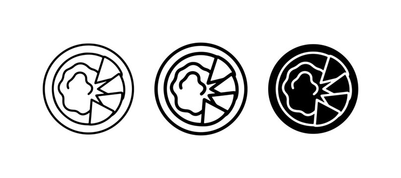 Camera Aperture Icons, Lens Diaphragm Symbols, Photography Settings Vector Graphics