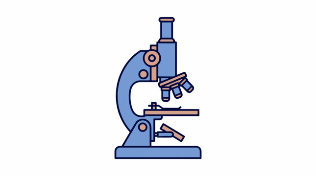 Scientific Research Laboratory Microscope Icon for Biological Analysis and Microscopic Examination