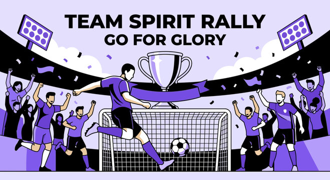 Soccer Team Celebrates Championship Victory Go For Glory