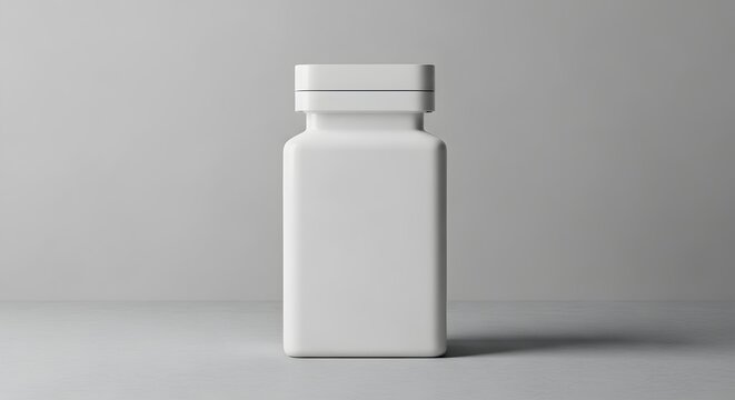 Isolated white pharmaceutical bottle a minimalist studio shot for mockups and product presentation