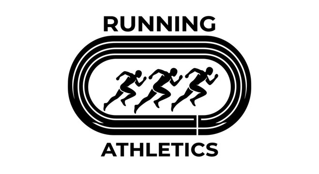 Running Athletics Track Silhouette Vector Graphic Design