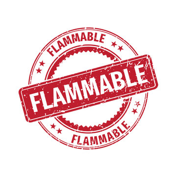 Flammable warning sign or label.