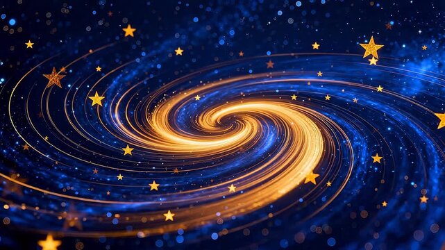 Galaxy spiral with stars