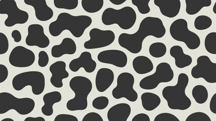 Obraz premium Seamless repeating pattern of irregular black blob shapes on a light gray background, for textile fabric, and wallpaper surface, decoration and
