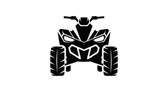 Vector illustration of front view of an atv quad bike icon on a transparent background