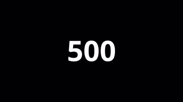 Animated Numeric Counter 0 to 1000 on Transparent Background, Digital Number Motion Graphic, Dynamic Digit Overlay, 4K Alpha Channel